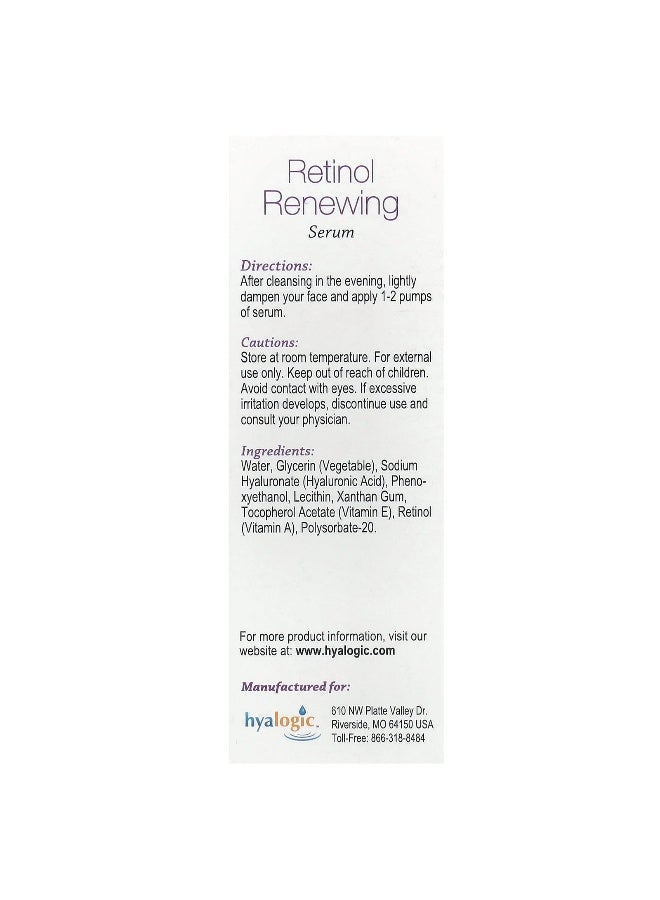 Hyalogic Hyalogic, Retinol Renewing Serum with Hyaluronic Acid & Vitamin E, Fragrance Free, 0.47 fl oz (13.5 ml)  - Image 3