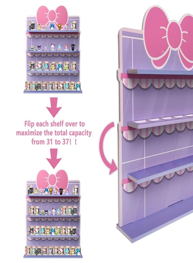 AUFGELD Display Shelf Compatible with Funko Bitty Kitty Series, Kitty Bow Design Organizer for Bitty Pop, Wallmountable Cute Bow Shape, Displays 31 Bitty Pops - Image 3