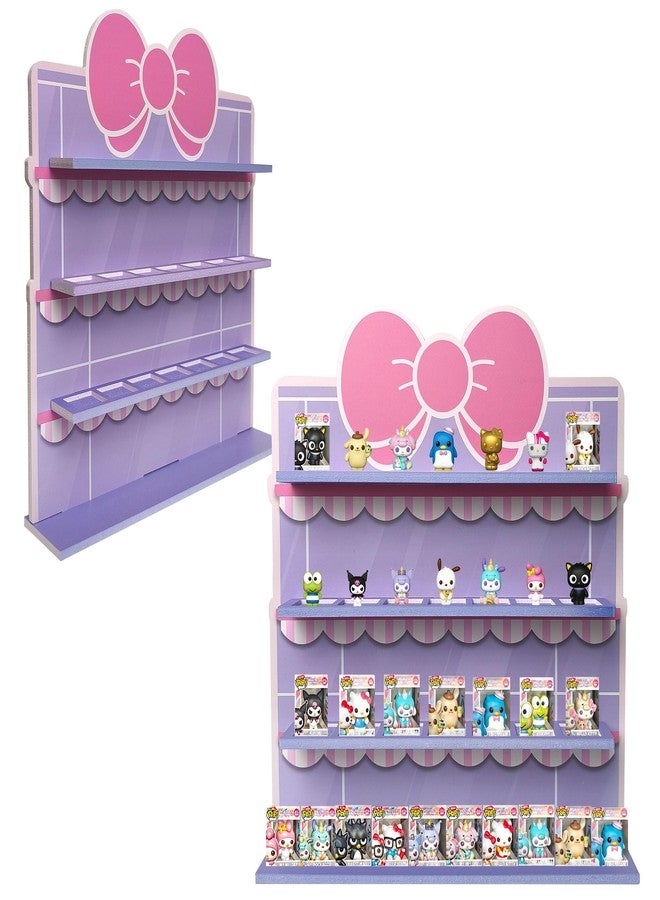 AUFGELD Display Shelf Compatible with Funko Bitty Kitty Series, Kitty Bow Design Organizer for Bitty Pop, Wallmountable Cute Bow Shape, Displays 31 Bitty Pops - Image 1