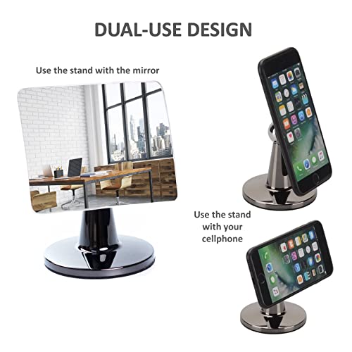 WatchYrBack Desk and Cubicle Mirror to see behind you, CONICAL SHAPED Stand with detachable Wide Angle real glass Mirror, SMALL & DISCRETE, beautiful design, perfect curvature for an exceptionally clear view - Image 3