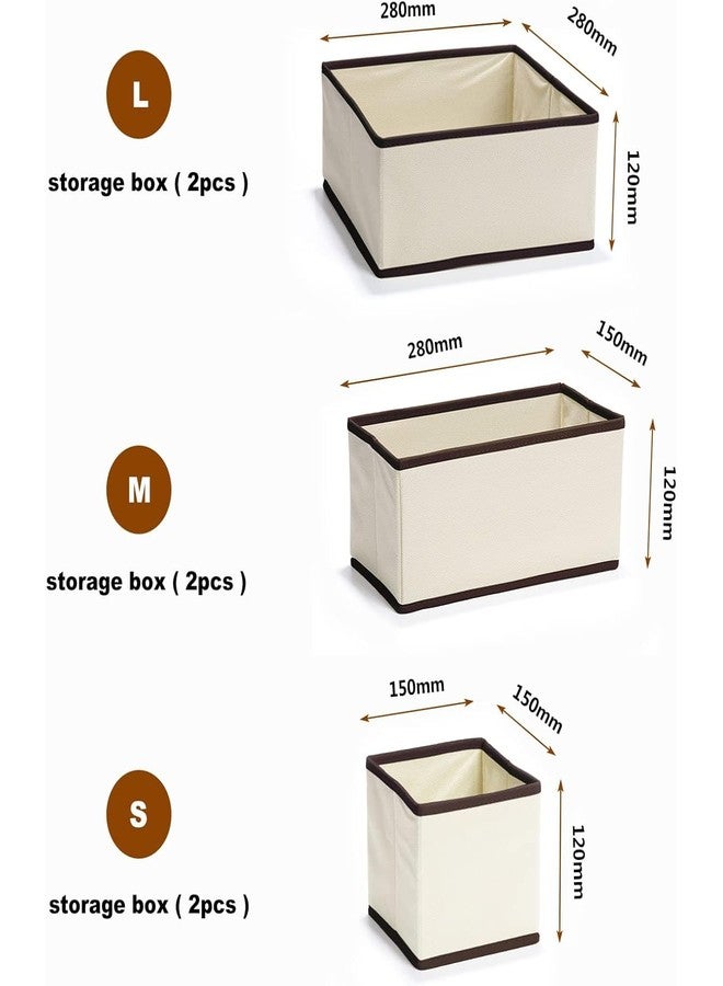 TGOPIT Non-Woven Foldable Cloth Storage Box Closet Dresser Drawer Organizer Cube Basket Bins Containers Divider with Drawers for Clothing for Underwear,Bras,Socks,Ties,Scarve,Set of 6 (Beige) - Image 4