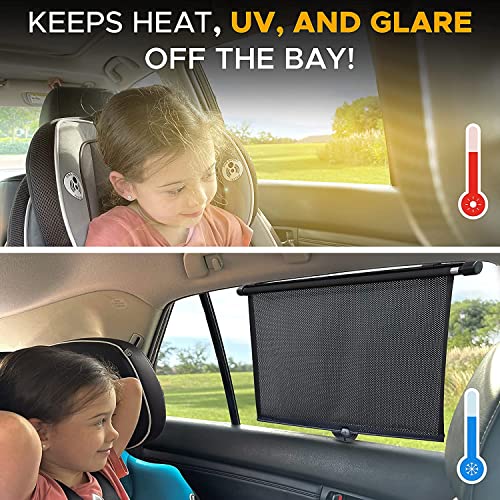 EcoNour Car Side Window Sunshade for Baby (2 Pack) with Headrest Hook | Window Shades for Car Baby | Back Window Sun Shade for Car fits SUV and Trucks (18" x 20") - Image 3