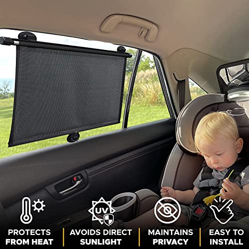 EcoNour Car Side Window Sunshade for Baby (2 Pack) with Headrest Hook | Window Shades for Car Baby | Back Window Sun Shade for Car fits SUV and Trucks (18" x 20") - Image 2