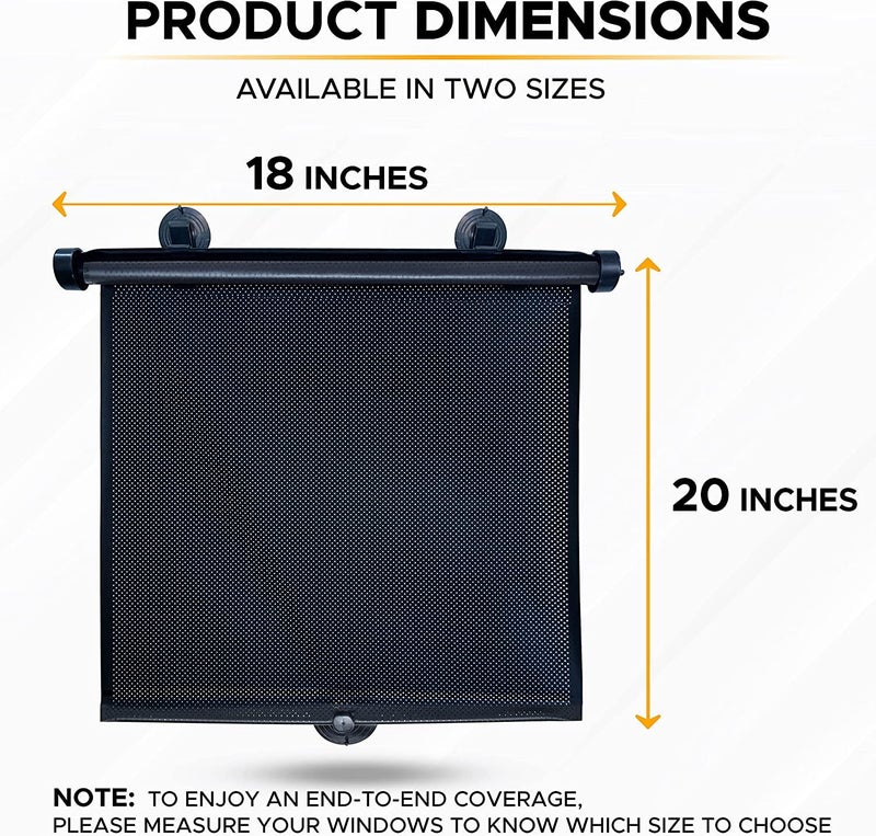 EcoNour Car Side Window Sunshade for Baby (2 Pack) with Headrest Hook | Window Shades for Car Baby | Back Window Sun Shade for Car fits SUV and Trucks (18" x 20") - Image 5