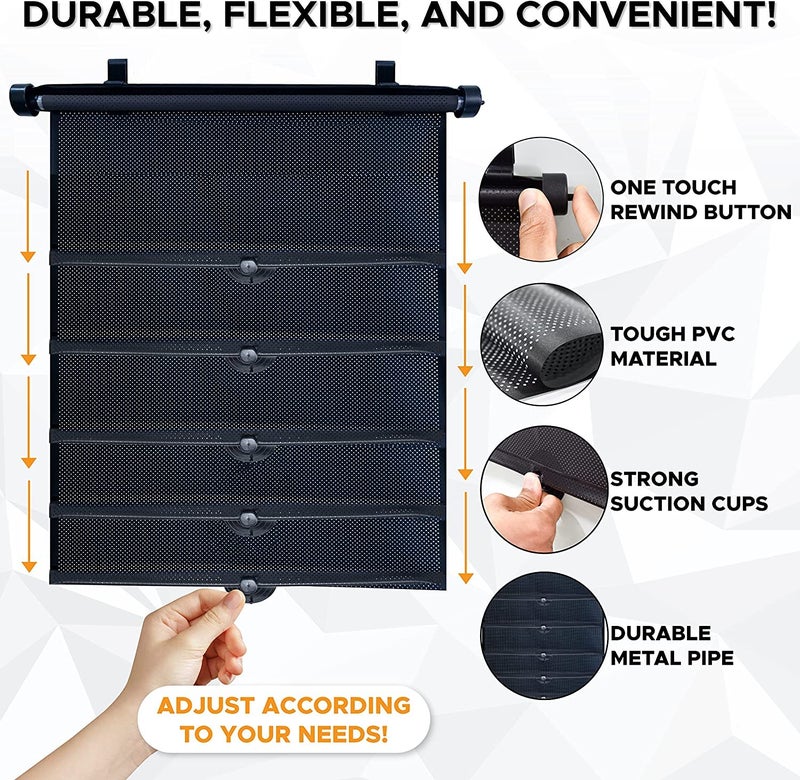 EcoNour Car Side Window Sunshade for Baby (2 Pack) with Headrest Hook | Window Shades for Car Baby | Back Window Sun Shade for Car fits SUV and Trucks (18" x 20") - Image 4