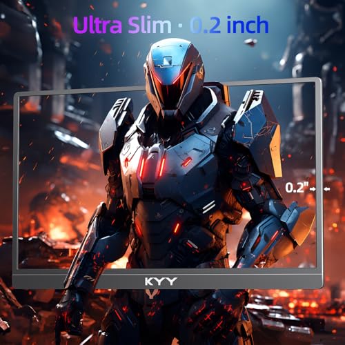 KYY Portable Monitor for Laptop,15.6'' Computer Screen Extender 1080P USB-C HDMI Laptop Display Built-in Stand & Dual Speakers, External HDR Display, Travel Monitor for PC MAC Phone Xbox PS4/5 Switch - Image 5