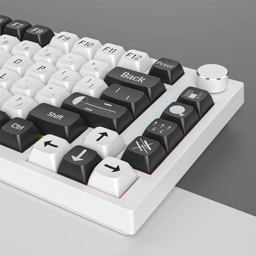 Owpkeenthy 133-Key Minimalist White and Black PBT keycaps, Custom 75 Percent XDA Keycap Set for 60% 65% 75% 96% Fullsize MX Switches Mechanical Keyboard (B White) - Image 3