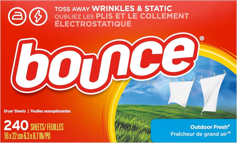 Bounce Fabric Softener Sheets, Outdoor Fresh Scent, 240 Count - Image 1