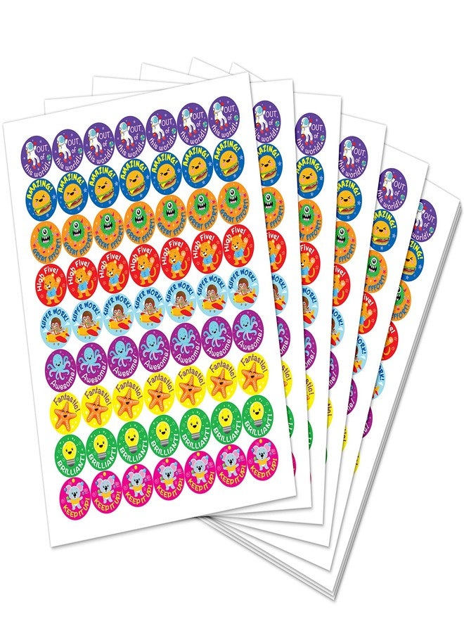 Sweetzer & Orange Reward Stickers for Teachers, 1008 Decals for Kids in 9 Designs, 1 Inch School Tags on Sheets, Classroom Teacher Supplies, Potty Training Badges and Motivational Chart - Image 2