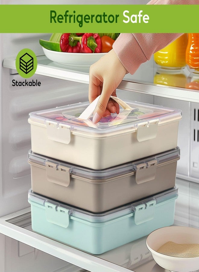 Sunhanny Snackle Box Container for Adults with 9 Compartment, Divided Serving Tray Snack Box Containers with Lid and Handle, Charcuterie Boxes Portable Snack Platter for Fruit Veggie Party Travel, White - Image 5