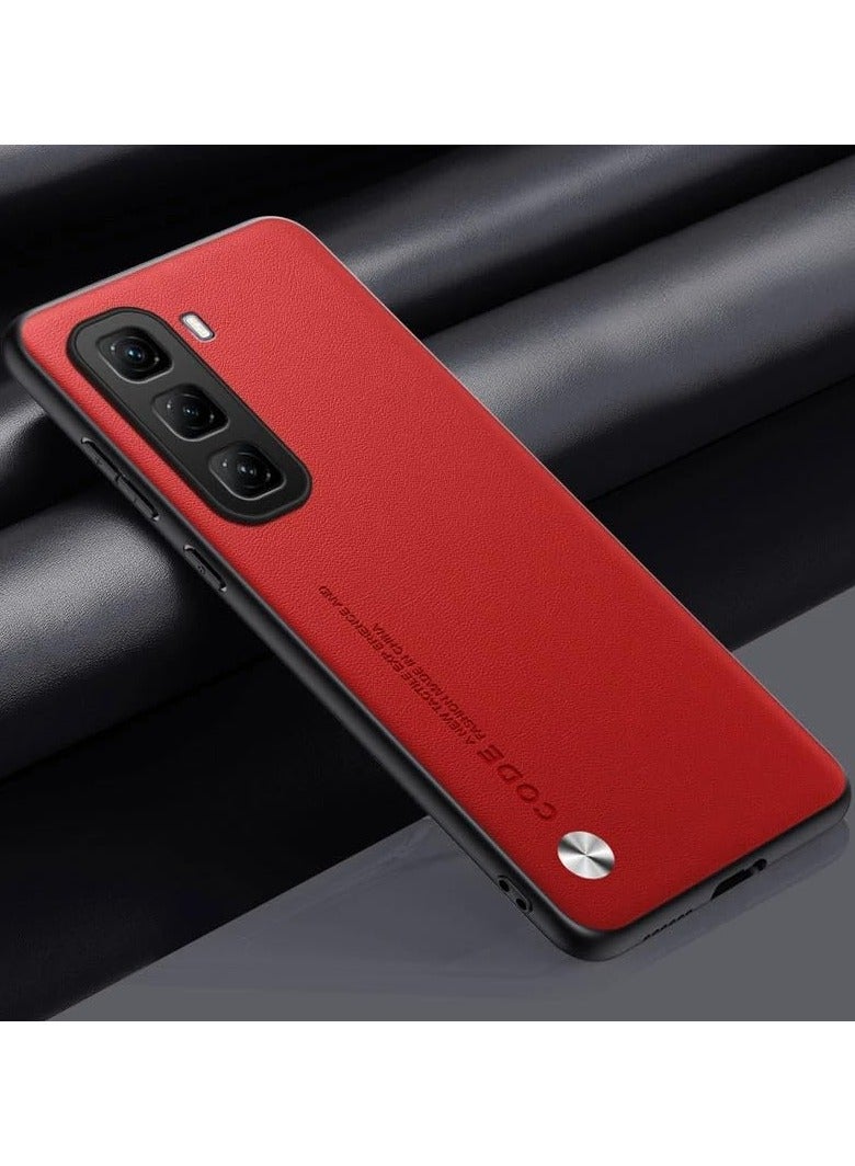 General Case Compatible Infinix Hot 50 Pro+ 4G Case Plain Leather Skin Friendly Case Matte Bumper Soft Edge Shockproof Case Infinix Hot 50 Pro Plus 