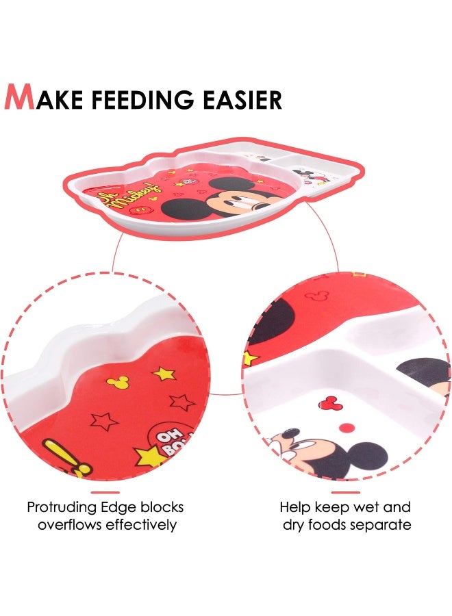 Finex Set of 3 Red Mickey Mouse Mealtime Kids Dinner Meal Dishes Feeding Set - Image 4