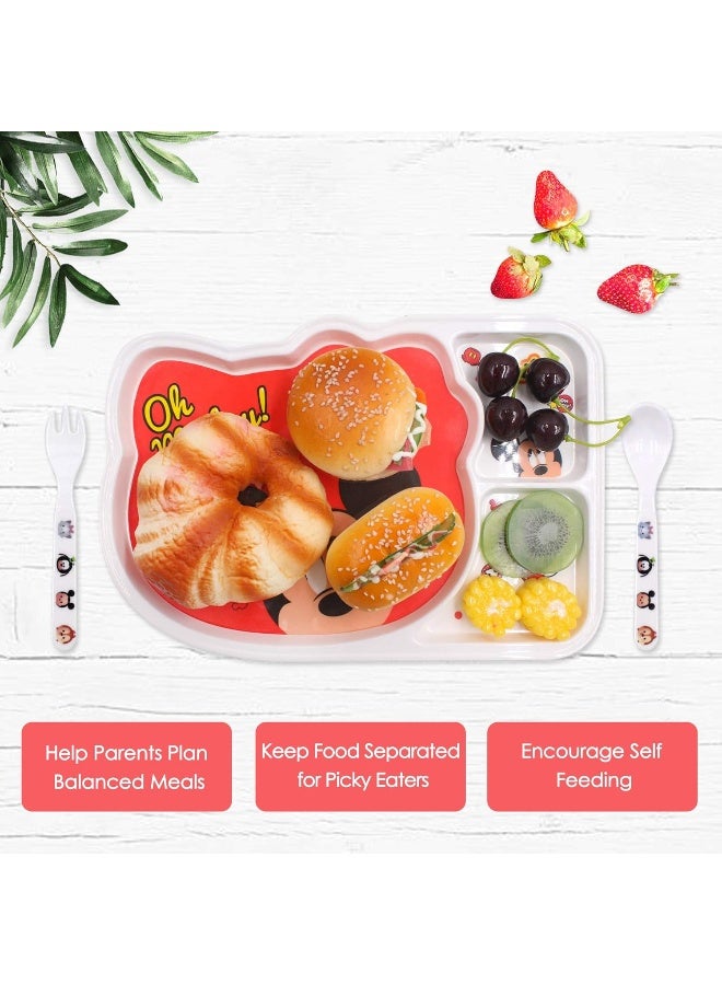 Finex Set of 3 Red Mickey Mouse Mealtime Kids Dinner Meal Dishes Feeding Set - Image 2