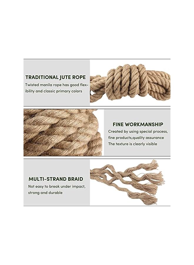 The Bros Natural Jute Twine Hemp Rope 30mm/ 1.2inches Thick10 Meter Long Jute Rope, Heavy Duty Strong Jute Twine | Soft Durable Strong Rope For Crafts Marine Towing etc  - Image 4