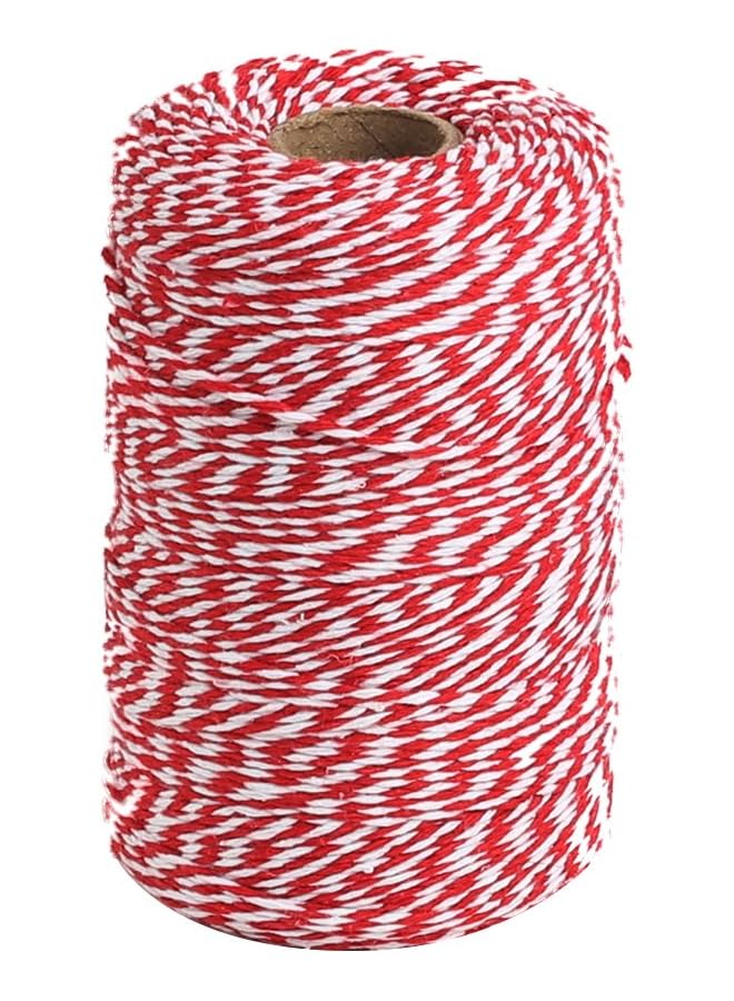 The Bros Red and White Twine, 656 Feet 200m Cotton Bakers Twine Perfect For Baking, Butchers, Crafts and Christmas Gift Wrapping  - Image 1