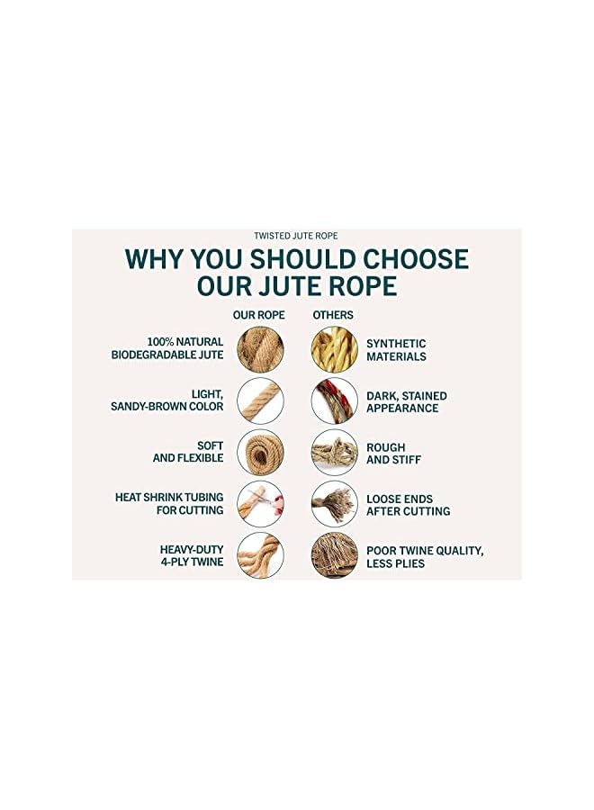 The Bros Natural Jute Twine Hemp Rope 30mm/ 1.2inches Thick10 Meter Long Jute Rope, Heavy Duty Strong Jute Twine | Soft Durable Strong Rope For Crafts Marine Towing etc  - Image 3