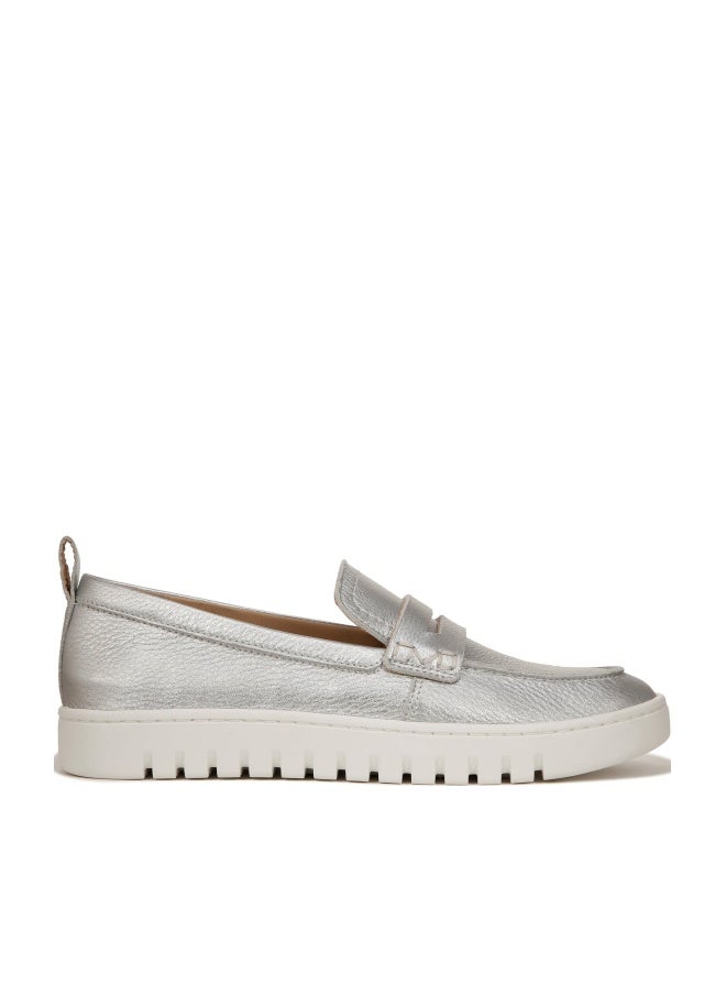 Vionic Uptown Loafer/Moc Shoes Silver Metallic Leather 8 M - Image 1