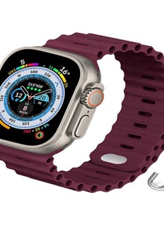 Generic Alpine Loop for Apple Watch 49mm 45mm, Woven Loop with Metal Sport Band with iWatch Band Series Ultra 8 7 6 5 4 3 2 1 SE - Deep Red  - Image 1
