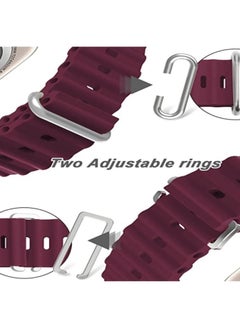 Generic Alpine Loop for Apple Watch 49mm 45mm, Woven Loop with Metal Sport Band with iWatch Band Series Ultra 8 7 6 5 4 3 2 1 SE - Deep Red  - Image 2