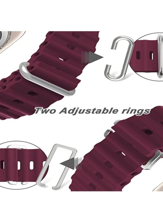 Alpine Loop for Apple Watch 49mm 45mm, Woven Loop with Metal Sport Band with iWatch Band Series Ultra 8 7 6 5 4 3 2 1 SE - Deep Red  - Image 2