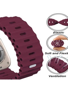 Generic Alpine Loop for Apple Watch 49mm 45mm, Woven Loop with Metal Sport Band with iWatch Band Series Ultra 8 7 6 5 4 3 2 1 SE - Deep Red  - Image 4