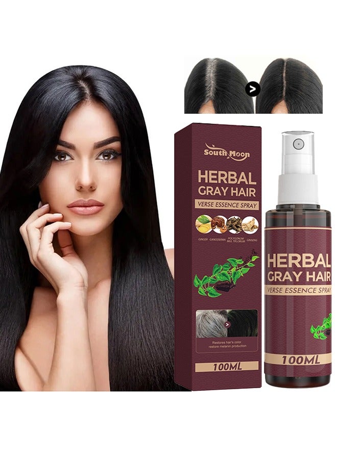 SOUTH MOON Herbal Gray Hair，Polygonum Multiflorum And Ginger Black Hair Liquid, Herbal Extracts Nourish And Repair Gray Hair-100ml - Image 1