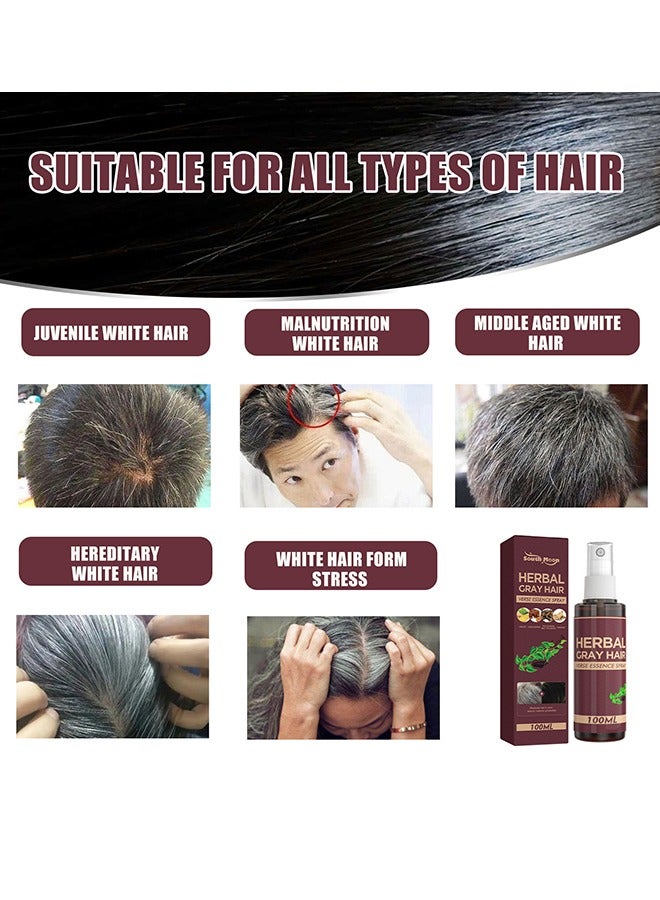 SOUTH MOON Herbal Gray Hair，Polygonum Multiflorum And Ginger Black Hair Liquid, Herbal Extracts Nourish And Repair Gray Hair-100ml - Image 5