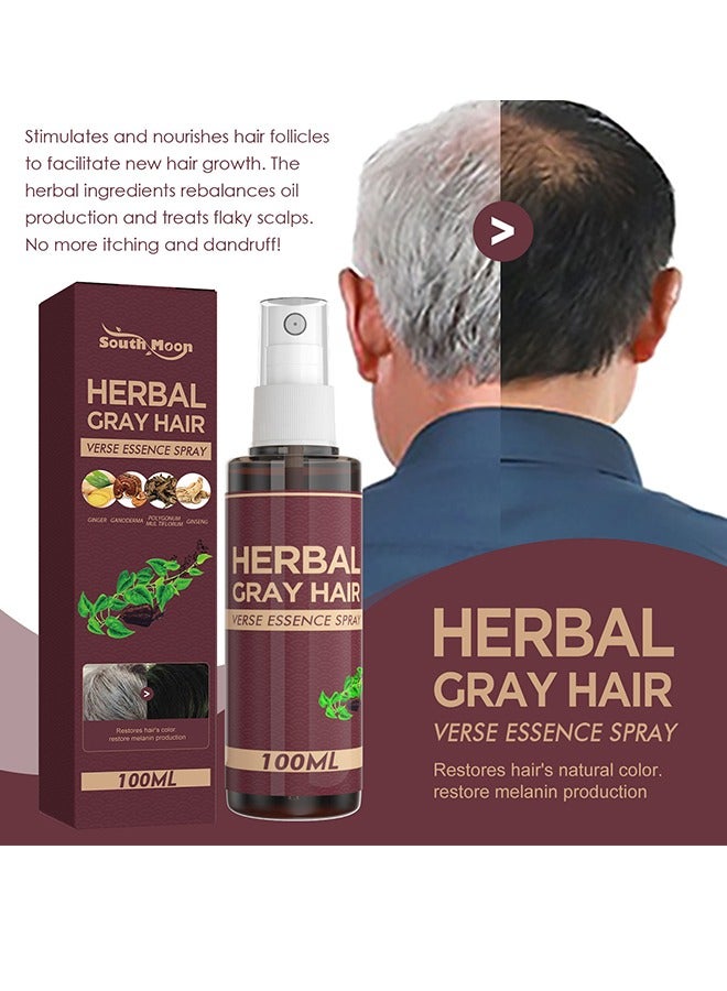 SOUTH MOON Herbal Gray Hair，Polygonum Multiflorum And Ginger Black Hair Liquid, Herbal Extracts Nourish And Repair Gray Hair-100ml - Image 2