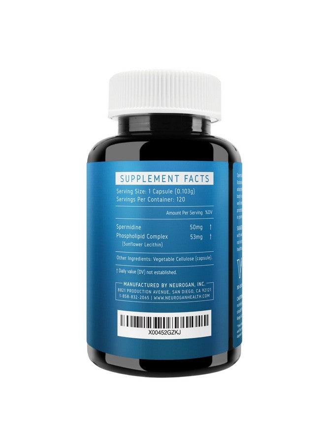 Neurogan كبسولات مكملات سبيرميدين برو من نيوروجان - 50 ملغ لكل حصة، إمداد لمدة 60 يومًا - امتصاص معزز لوظيفة الخلايا، شيخوخة صحية - مصنوعة من مستخلص جنين القمح للرجال والنساء - Image 2