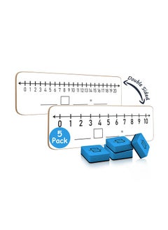 5 Pack Dry Erase Number Line White Boards 4X12Inch Lapboard Durable Portable Double Sided Numbers 1 Thru 10 And 20 Math White Board For Kids Students Classroom Whiteboard Math Manipulatives