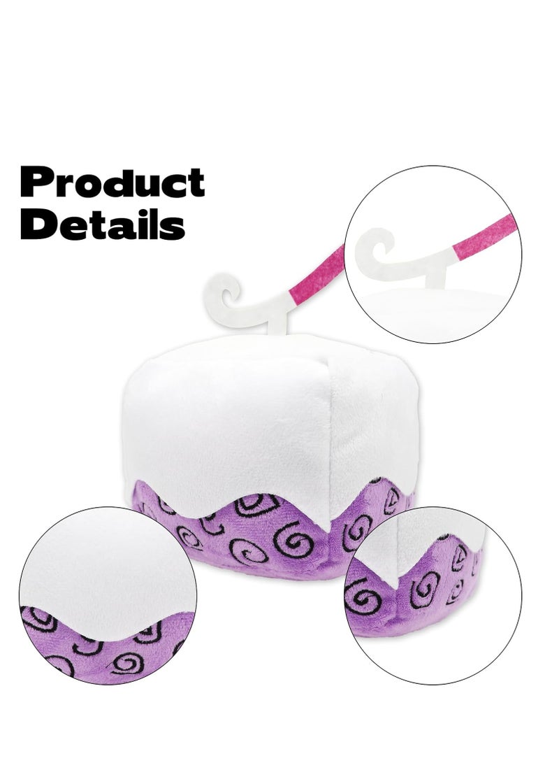 Blox Fruits Plush Doll - 6 Inch Soft Stuffed Animal Toy, Cute Hugging Pillow, Collectible Gift for Kids and Adults, Perfect for Birthdays (Dough) - Purple and White Design - Image 3