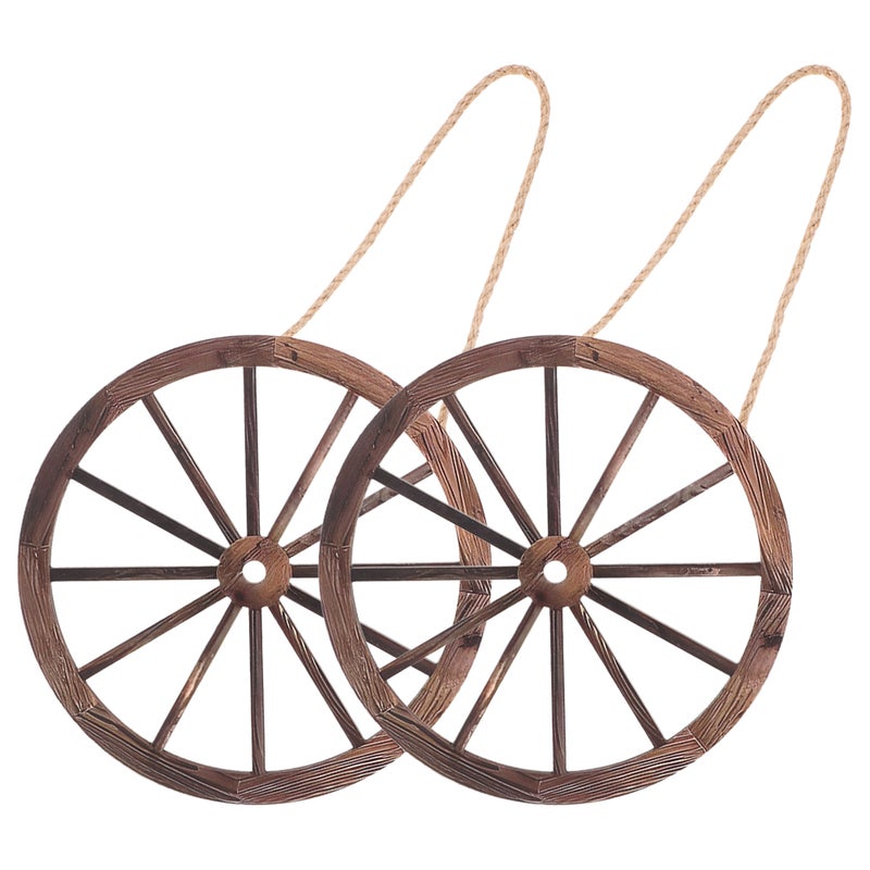 Wooden Wheels,Rustic Wall Art for Vintage Home Decor,Sturdy Wood Material - Image 4