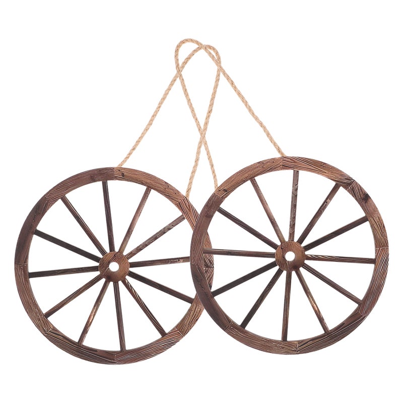 Wooden Wheels,Rustic Wall Art for Vintage Home Decor,Sturdy Wood Material - Image 3