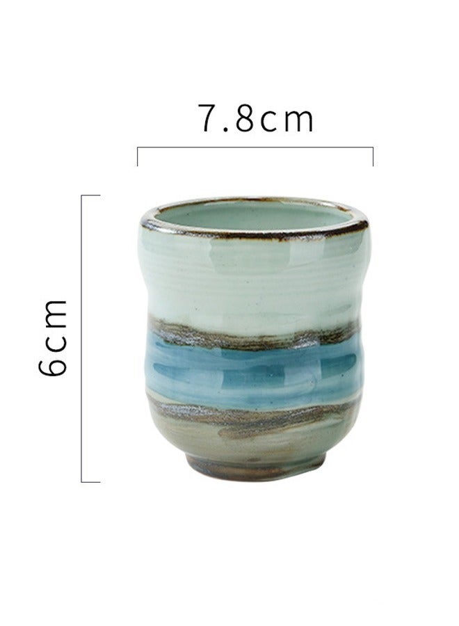 Vintage Simple Ceramic Hand Drawn Coffee Mug Gradient Water Cup  - Image 3
