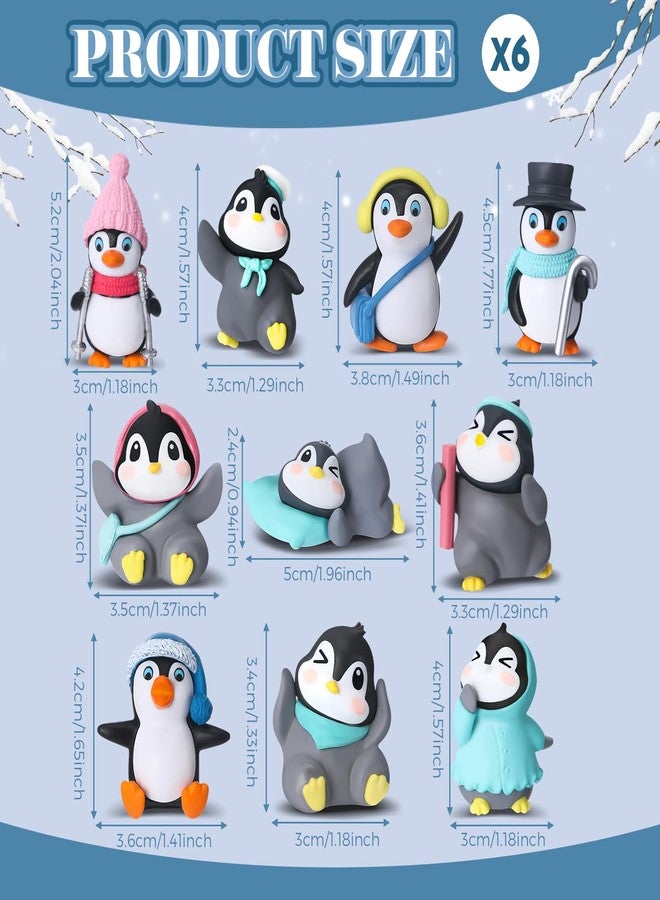Macarrie 60 Pcs Mini Penguin Figurines Collection Play Set Figures Penguin Cake Toppers Decorations Winter Figurines Cake Decoration for Boy Girl Gift Birthday Landscape Party Supplies - Image 2