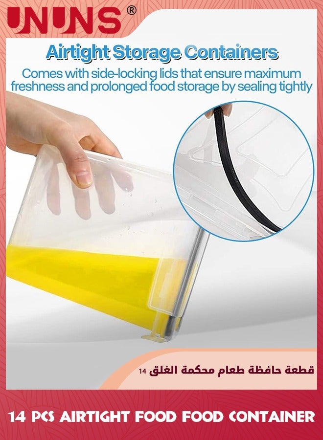 UNUNS Airtight Food Storage Container Set,14 Pcs Clear Food Storage Container With Lid,BPA-Free Cereal And Snack Containers With Lables And Small Spoon For Kitchen Pantry Organization And Storage - Image 2