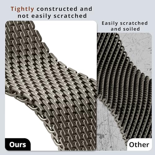 Sunnywoo Original Milanese Metal Band Compatible with Apple Watch Bands 44mm/45mm/46mm/49mm/42mm(Series 3 2 1) for Men Women, Stainless Steel Mesh strap for iWatch Ultra 2 Series 9 8 7 6 SE 5 4 3 2 1 Titanium - Image 3