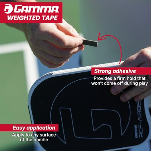 Gamma Weighted Tape Adjustable Paddle Racquet Weight for Enhanced Control Power Speed Customizable Tape for Pickleball Tennis Padel Gray 12 Roll - Image 3