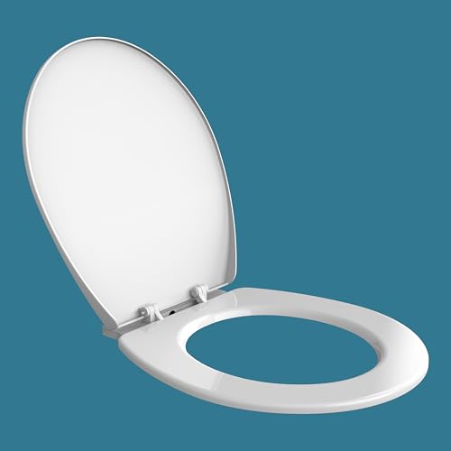Plantex Polypropylene Western Toilet Seat/Toilet Seat For Bathroom/Commode Seat Cover/Western Toilet/Seat Cover for EWC - Oval Shape (Glossy White) - Image 1