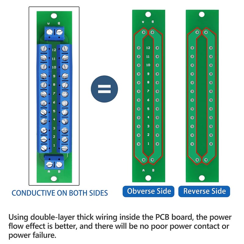 WayinTop PCB Double-Layer Wiring Power Distribution Board Kit with 2 x 12 Position Modules - Image 3