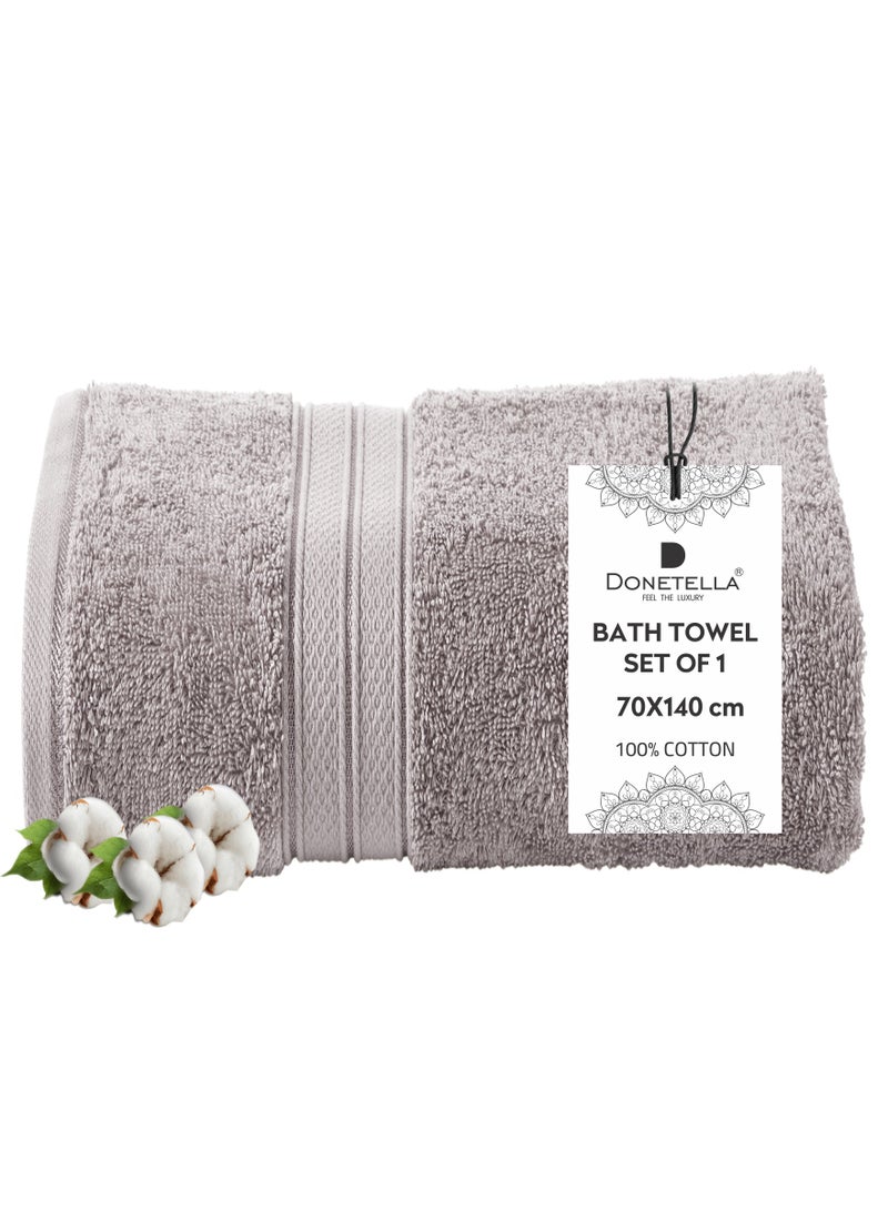 Donetella 1-Pcs Bath Towel (70x140cm) - Premium 100 % Combed Cotton 600GSM Large Towel, Highly Absorbent, Quick Dry,Best Towel for Bathroom, Spa And Hotel. - Image 1