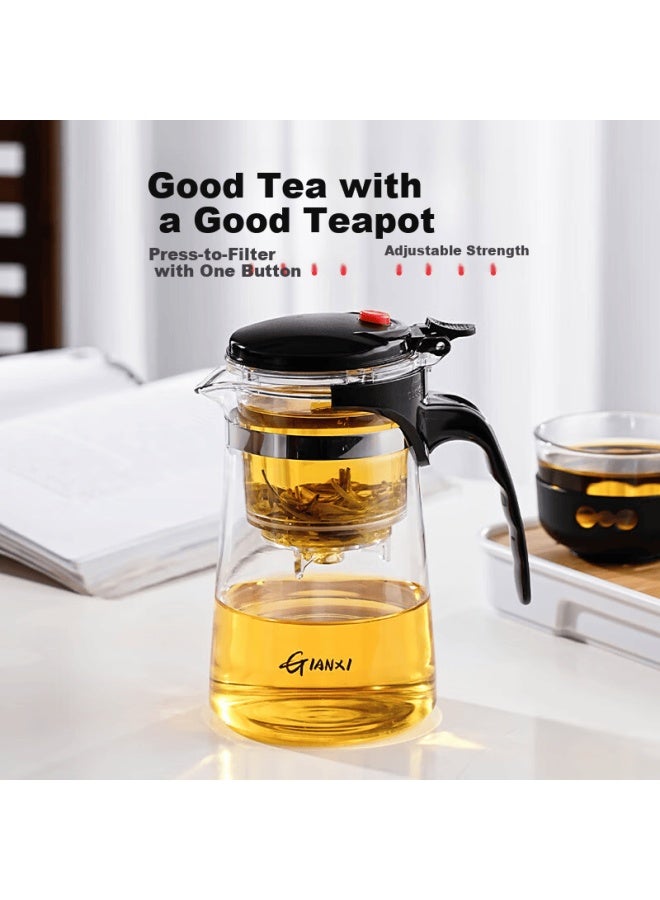 Tianxi Glass Teapot Heat-resistant Tea Set Drip Tea Cup Household Tea Infuser Separation Cup 1000ml