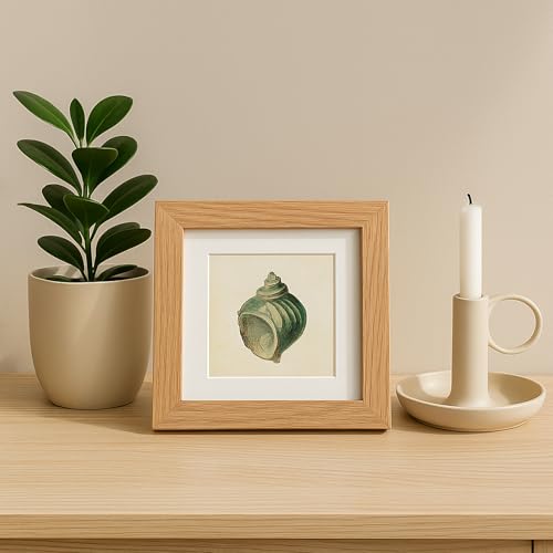 puthiac 6x6 Solid Oak Wood Picture Frame, Fits 4x4 with Mat or 6x6 Without Mat, Wall or Tabletop Display with Stand, Plexi Front, 1 Pack, Natural Oak - Image 5