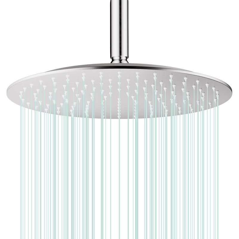 AULEEND All Metal Rain Shower Head Heavy Duty Stainless Steel Easy Install High Water Flow UltraThin Modern Design for Bathroom Brushed Nickel 12