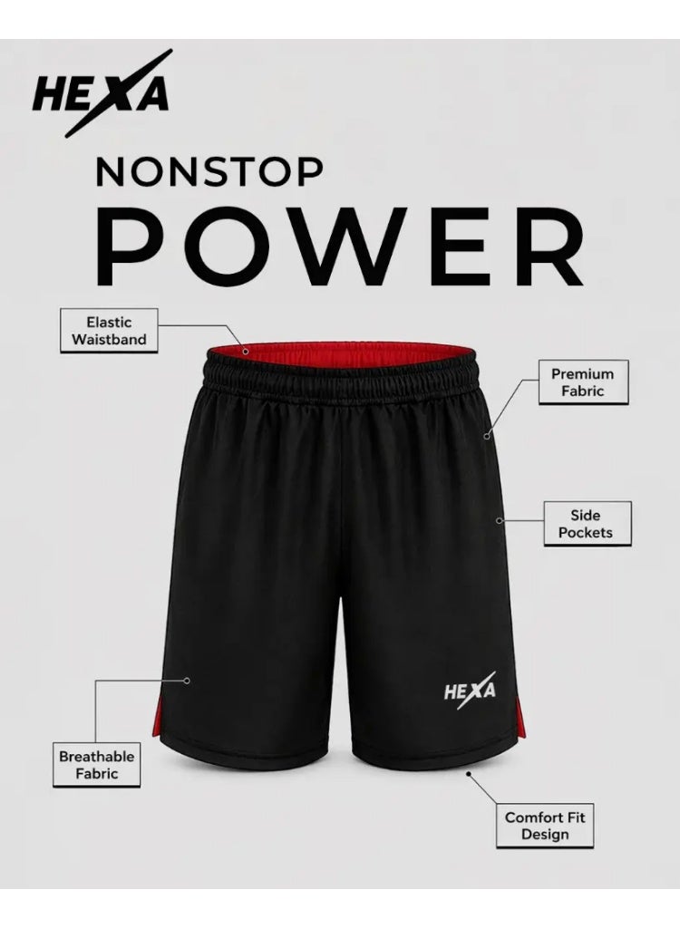 Hexa Sportswear Essentials Sports Shorts for Men & Women – 100% Polyester Dry Fit Athletic Training & Casual Shorts with Anti-Bacterial Fabric –Training Gym Running Teamwear Shorts - Image 4