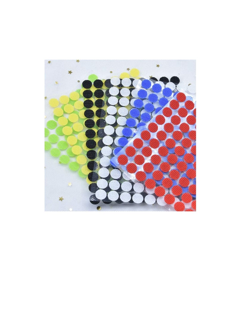 Rapex 10mm Dia Nylon Fabric Sticky Back Round Coins Hook & Loop Self Adhesive Fastener Dots Tapes Hook Loop Tape (Red x 100 coins, 10mm) - Image 3