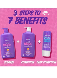 Aussie Aussie Total Miracle Hair Care Bundle: Shampoo, Conditioner, and 3 Minute Deep Treatment with Apricot & Macadamia Oil, Paraben-Free for Damaged Hair, 26.2 & 8 Fl Oz  - Image 5