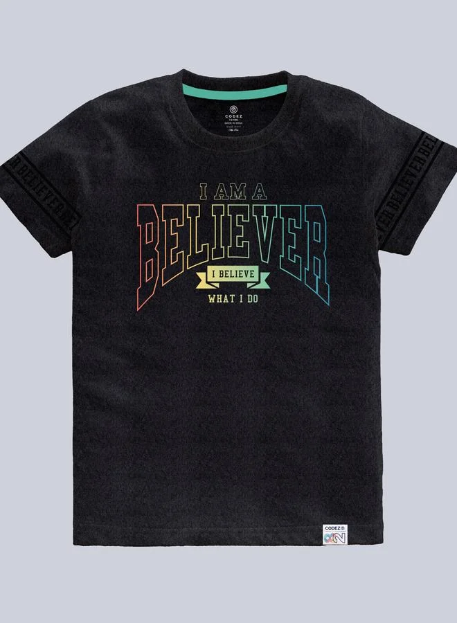 كوديز تيشيرت أطفال بطبعة جرافيك سوداء