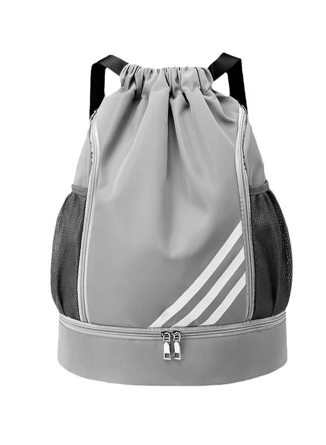 Drawstring Backpack Sports Bag with Basketball Pocket Waterproof Lightweight Foldable Travel Sports Easy Back Pack Outdoor Fitness - Image 1