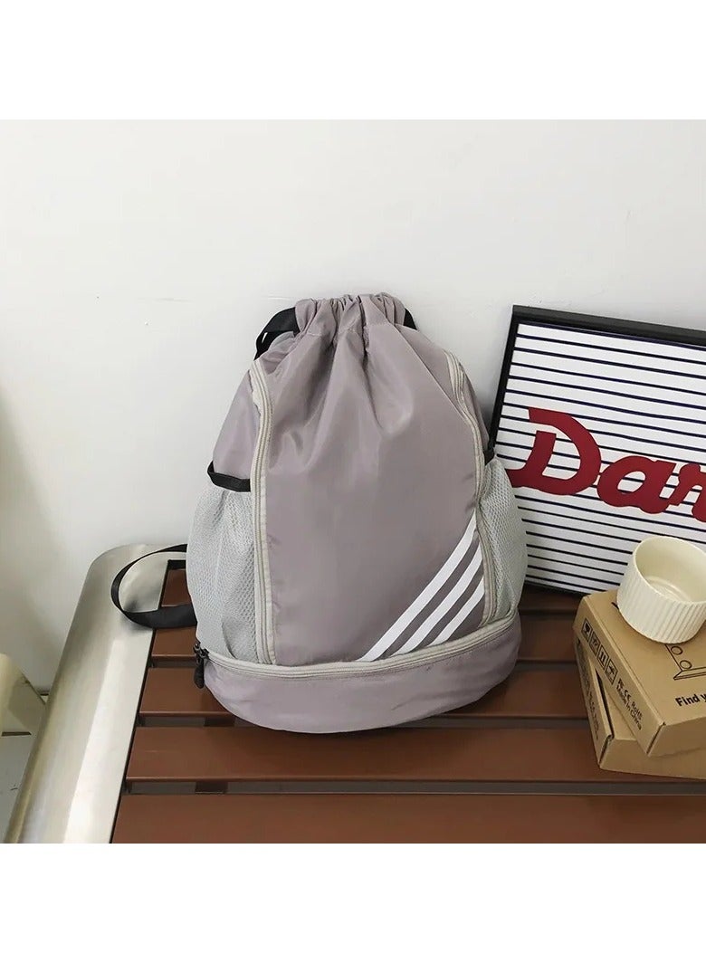 Drawstring Backpack Sports Bag with Basketball Pocket Waterproof Lightweight Foldable Travel Sports Easy Back Pack Outdoor Fitness - Image 4